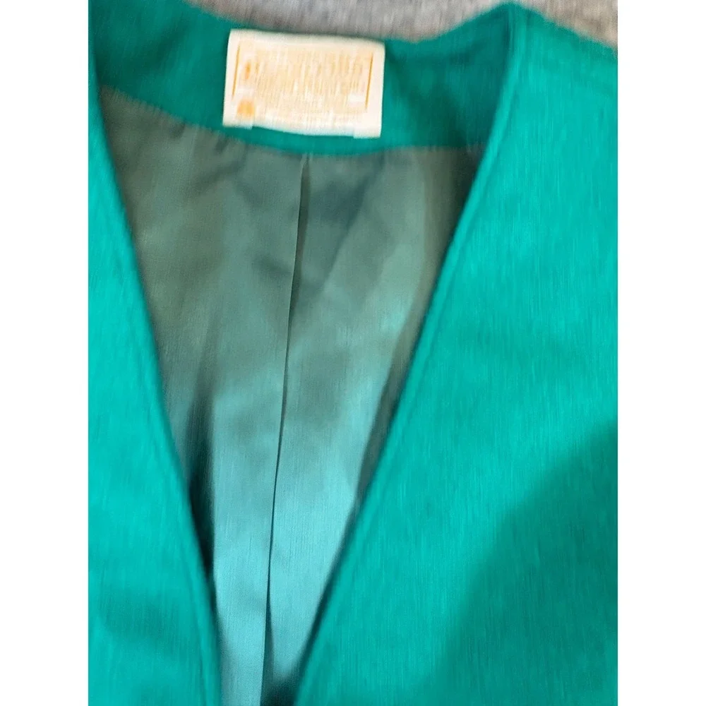 Vintage Pendleton Wool Blazer Jacket Womens Green V Neck Sport Coat 70s Classic